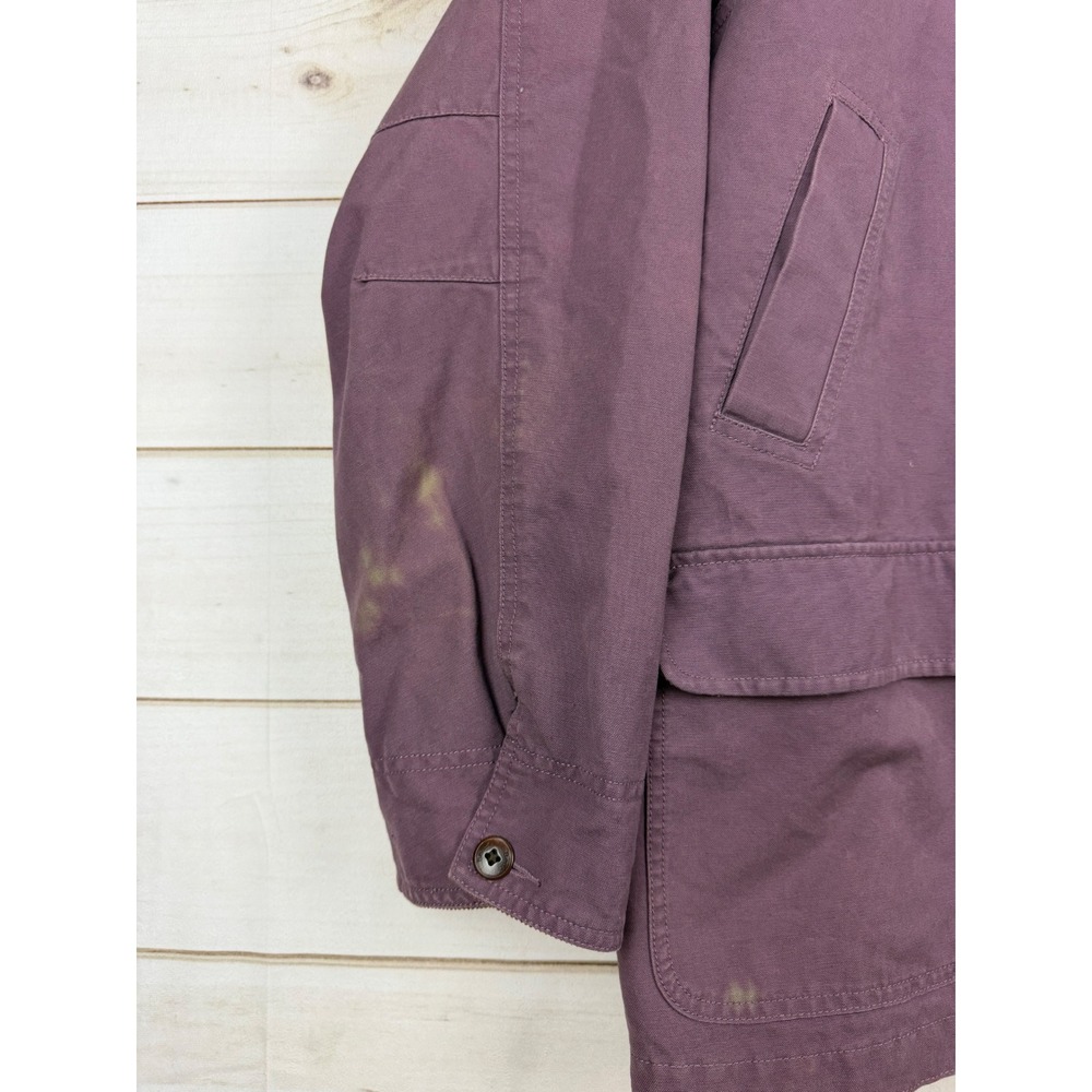 LL Bean Adirondack Coat Women XL Purple Barn Corduroy Collar Canvas Outdoor - Picture 4 of 12